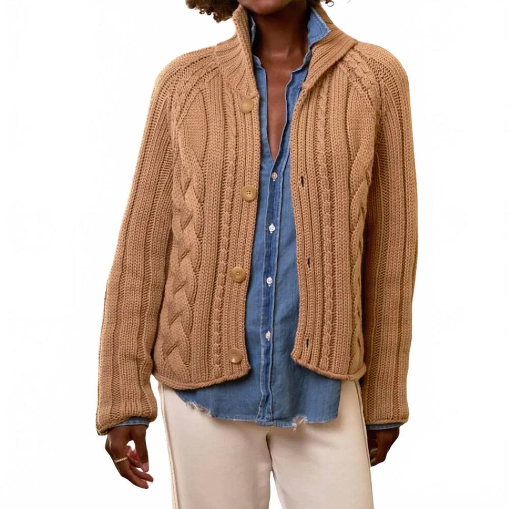 NEW FRANK & EILEEN mini cotswold cardigan in camel